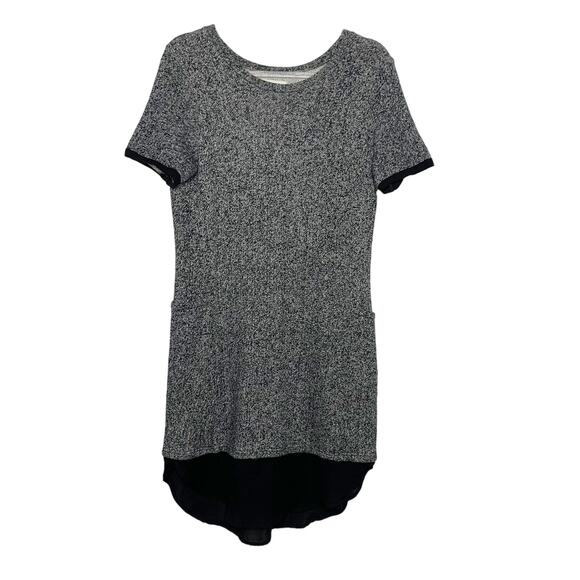 SHADES OF GREY Knee Length Sweater Dress Short Sleeve Crewneck Knit Gray Size S - Picture 2 of 9